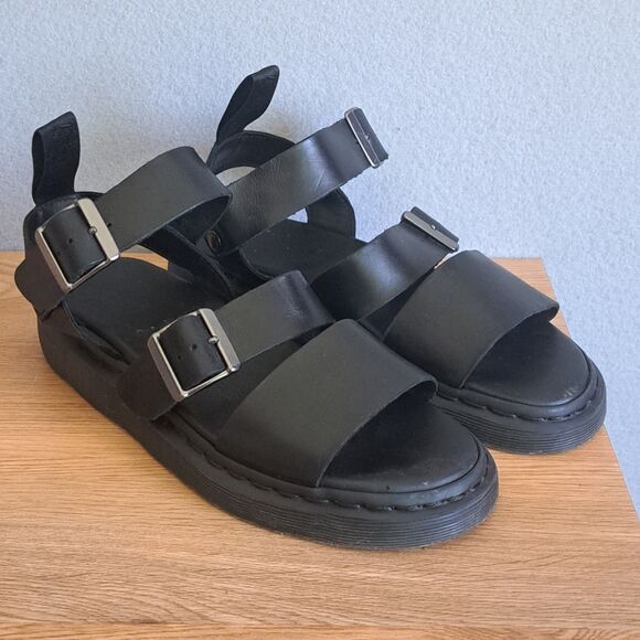 Dr. Martens Gryphon Gladiator Sandals Black Leather Doc Womens 8 39 - Picture 2 of 11